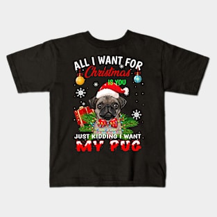 Cute Christmas pug Kids T-Shirt